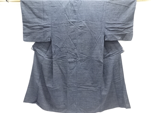 JAPANESE KIMONO / ANTIQUE HITOE MENS KIMONO / COTTON / KURUME KIKKO KASURI